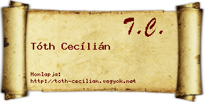 Tóth Cecílián névjegykártya